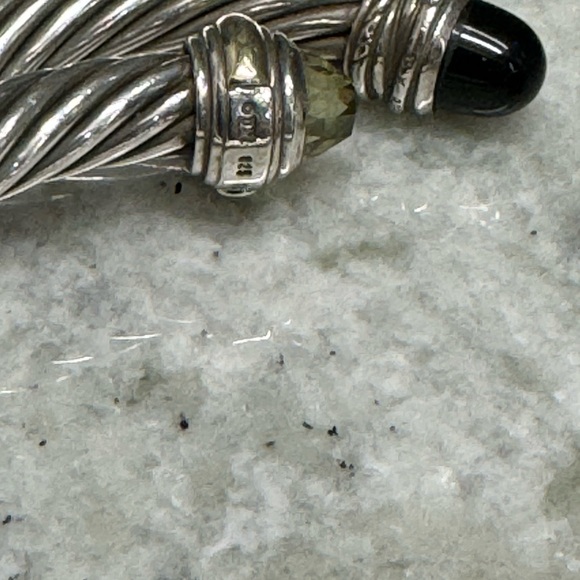 David Yurman Cable Bracelet 7mm Size small Onyx and Diamond - Picture 14 of 16
